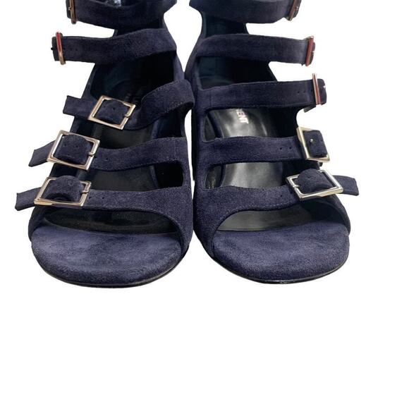YSL Saint Laurent Babies Suede‎ Gladiator Heeled Sandals SZ 7 - Picture 5 of 9